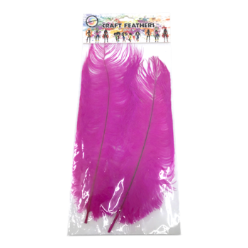 ESSENTIALS PINK  CRAFT FEATHERS 2PCS