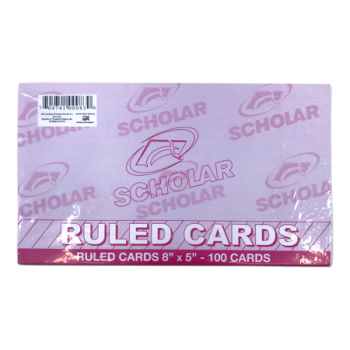 RULED CARDS 100 CARDS 8"X5"
