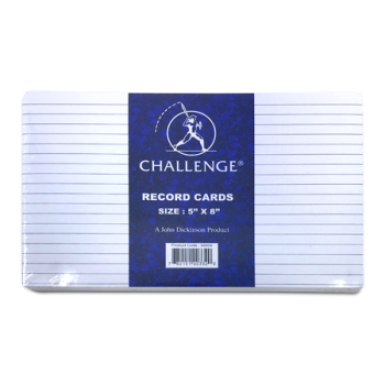 CHALLENGE RECORD CARDS 4"X6"