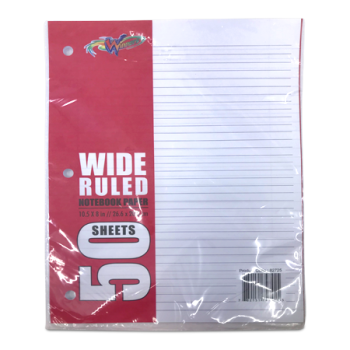 WINNERS WIDE RULED NOTEBOOK PAPER 50SHEETS 