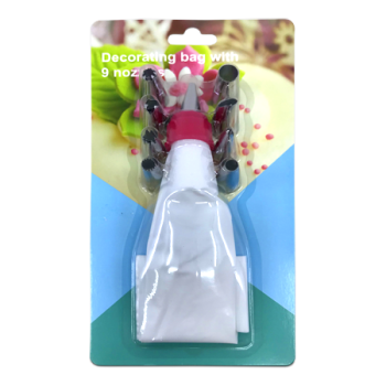 DECORATING BAG WITH 9 NOZZLES 