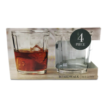 CABRINI WHISKY GLASS 12.5OZ 4PCS 
