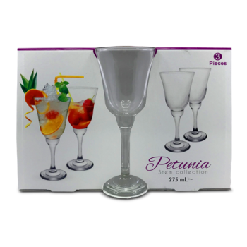 PETUNIA STEM COLLECTION GLASS 3PCS 
