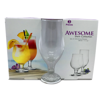 AWESOME STEM COLLECTION DRINKING GLASSES 3PCS 