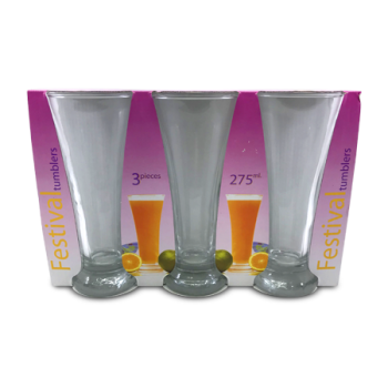 FESTIVAL TUMBLERS 275ML 3PCS 