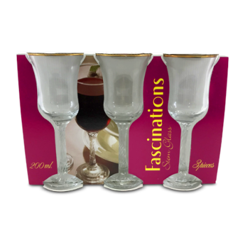FASCINATIONS STEM GLASS 200ML 3PCS 