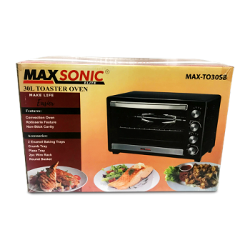 MAXSONIC 10L TOASTER OVEN MAX-TO10SB