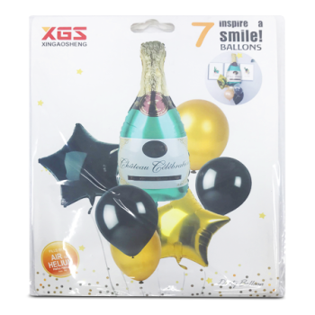 MS IMPORTS TEAL + GOLD CELEBRATION BALLOON BOUQUET SET 7PCS 