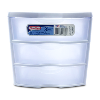 STERILITE 3 DRAWERS 12"12" WHITE 