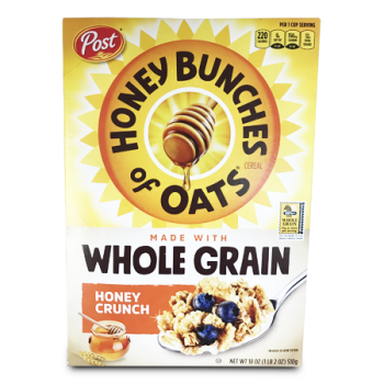 POST HONEY BUNCH OATS W/WHOLE GRAIN CEREAL 18OZ
