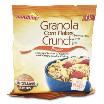 SUNSHINE CEREALS GRANOLA CORN FLAKES CRUNCH PEANUT 60G