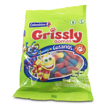 COLOMBINA GRISSLY ASSORTED FLAVOR GUMMY CANDY 90G