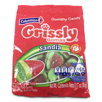 COLOMBINA GRISSLY WATERMELON GUMMY CANDY 90G