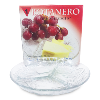 BOTANERO RELISH GLASS DISH 8"
