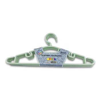 ESSENTIALS GREEN CLOTHES HANGERS 5PCS 