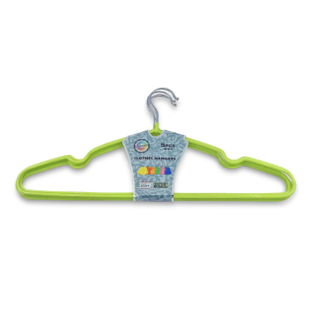 ESSENTILAS GREEN WIRE CLOTHES HANGERS 5PCS 