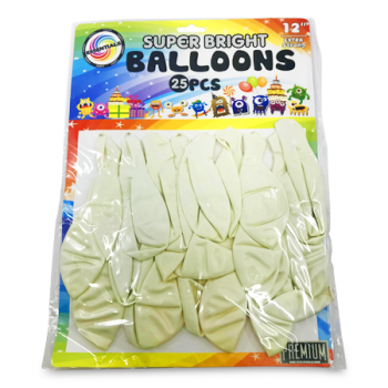 ESSENTIALS SUPER BRIGHT WHITE BALLOONS 12" 12PCS 