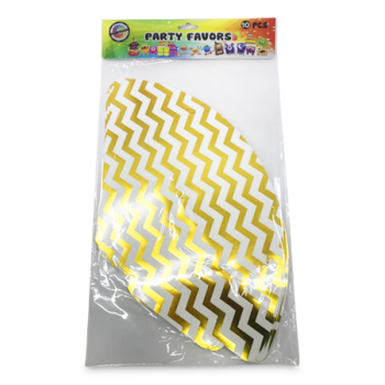 ESSENTIALS PARTY HATS GOLD 10PCS