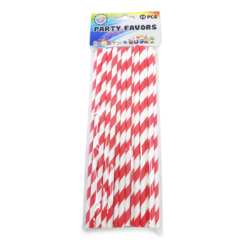 ESSENTIALS RED PARTY FAVOR STRAWS 25PCS 