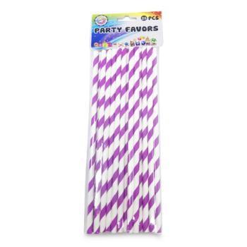 ESSENTIALS PURPLE PARTY FAVORS STRAW 25PCS 