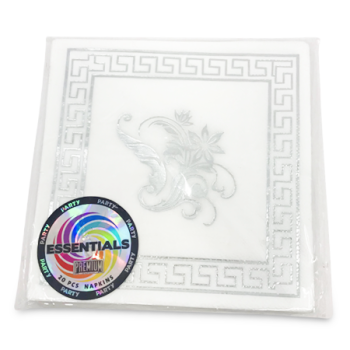 ESSENTIALS SILVER BORDER NAPKIN 