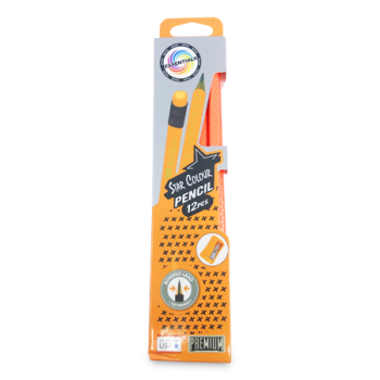 ESSENTIALS ORANGE STAR PENCIL 12PCS 
