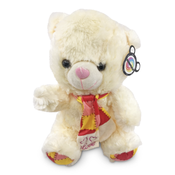 ESSENTIALS CREAM PLUSH TEDDY W/SCARF
