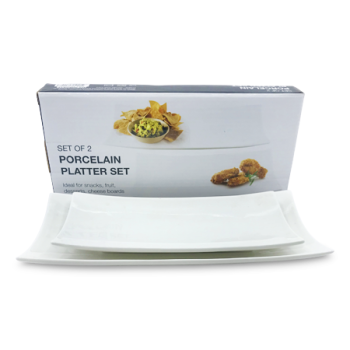 MS IMPORTS PORCELAIN PLATTER SET 2PCS 