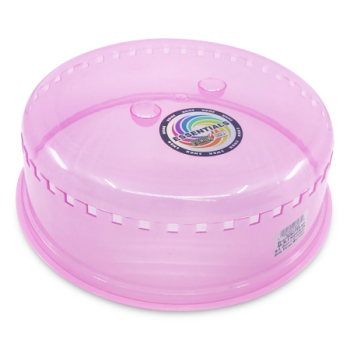 ESSENTIALS PINK PLASTIC MICROWAVE COVER 