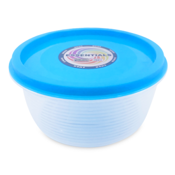ESSENTIALS BLUE PLASTIC BOWL ROUND 6"