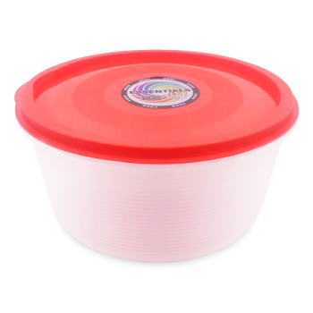 MS IMPORTS RED PLASTIC STORAGE BOWL LG 