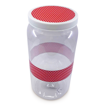 PLASTIC CONTAINER W/POLKA DOTS PATTERN 700ML