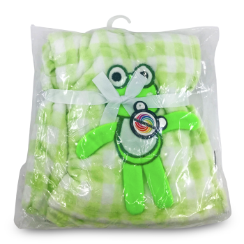 MS IMPORTS PLUSH BABY BLANKET W/FROG 