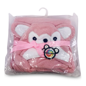 MS IMPORTS PINK HOODED TODDLER TOWEL 