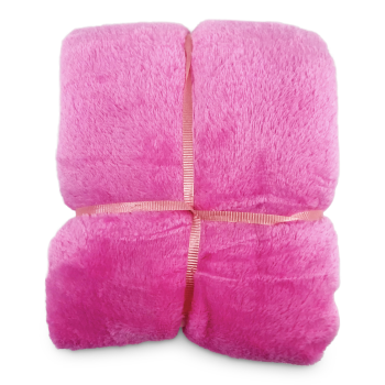 ESSENTIALS PINK PLUSH BABY BLANKET 