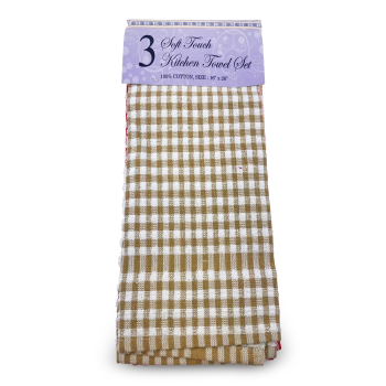 SOFT TOUCH KITCHEN TOWEL SET 3PCS  16"X26"