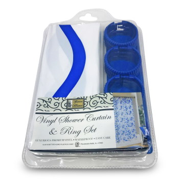 BETTER HOME VINYL SHOWER CURTAIN & RING SET  70"X72"